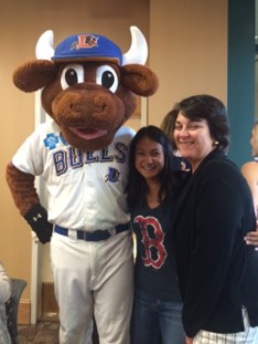 Deb Myers with Wool E. Bull